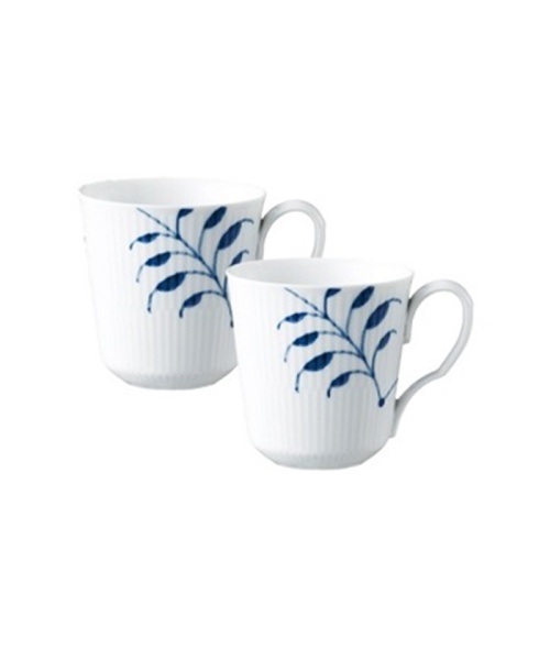 RoyalCopenhagen ブルーフルーテッド メガ マグSペア 白 One RoyalCopenhagen ブルーフルーテッド メガ マグSペア 白 One