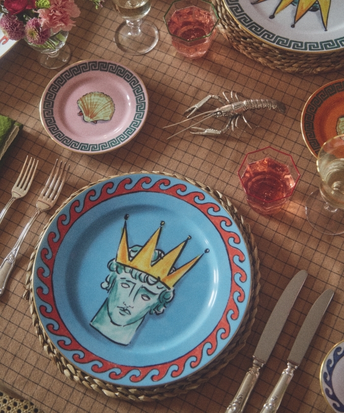 イル ヴィアッジョ ディ ネットゥーノ プレート 28cm ブルー(L234Y005