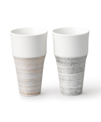 金銀刷毛目 ペアカップ