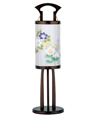 二重やすらぎ行灯［芙蓉(ふよう)に鉄線］