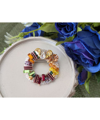 【ラティーフ】Heliotrope渡辺友美 カラフルビジューサークルブローチキット