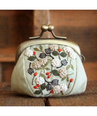 【polite・cohana】mutsumi ufu レトロボタニカルなぷっくりがま口キットセット