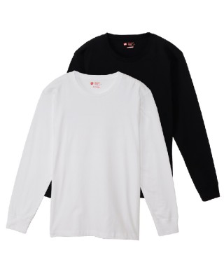 ヘインズ 2P Japan Fit クルーネックロングスリーブTシャツ　H5440