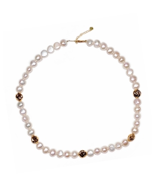 GOLD PLATE PEARL NECKLACE　BP-36