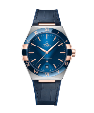 【OMEGA】コンステレーション コーアクシャルマスタークロノメーター ブルー×SS×セドナ レザー 41mm