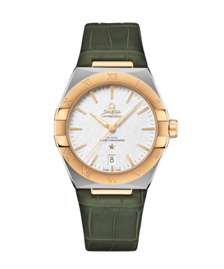 【OMEGA】コンステレーション コーアクシャルマスタークロノメーター シルバー×SS×YG レザーストラップ39
