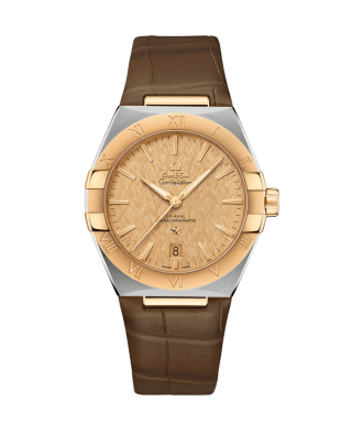【OMEGA】コンステレーション コーアクシャルマスタークロノメーターシャンパン×SS×YGレザーストラップ39