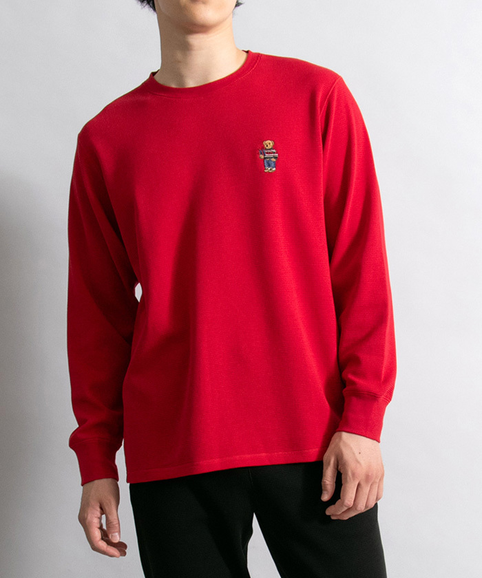 Holiday Bear Waffle Long Sleeve RM8-Y003(M2380195)|HANKYU Holiday Bear Waffle Long Sleeve RM8-Y003(M2380195)|HANKYU