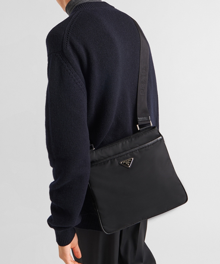 Re-Nylon xサフィアーノレザー ショルダーバッグ Re-Nylon xサフィアーノレザー ショルダーバッグ