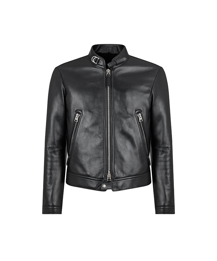 SHINY NAPPA PLONGE CAFE BIKER LXR011-LMN008F23-LB999 SHINY NAPPA PLONGE CAFE BIKER LXR011-LMN008F23-LB999