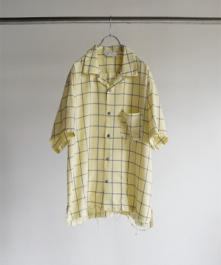 RAYON CHECK OPEN COLLAR SS SHIRT　ANC-SH36-A