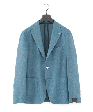 美品 春物 ブルー系 TAGLIATORE ジャケット 44 TAGLIATORE テーラードジャケット ブルー系チェック 44 春夏用