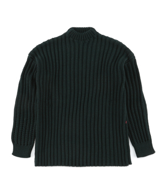 CREW NECK OPEN RIB SWEATER - WOOLY　21HK005