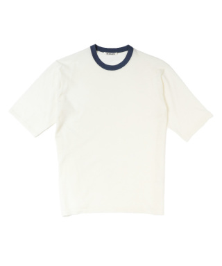 HARD TWIST HIGH GAUGE WOOL SILK KNIT TEE　A24ST03WS