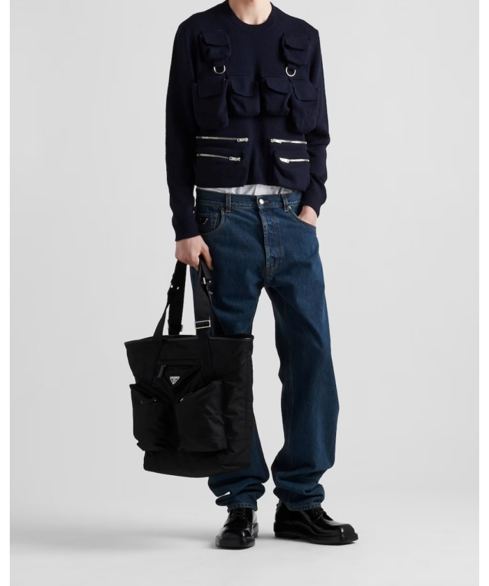 Re-Nylon xレザー トートバッグ 2VG120_2DW3_F0002_V_OOO Re-Nylon xレザー トートバッグ 2VG120_2DW3_F0002_V_OOO