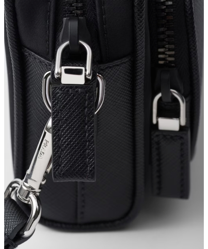 Re-Nylon xサフィアーノレザー ショルダーバッグ Re-Nylon xサフィアーノレザー ショルダーバッグ
