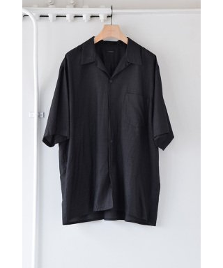 ウールシルク 半袖オープンカラーシャツ　Z01-02010