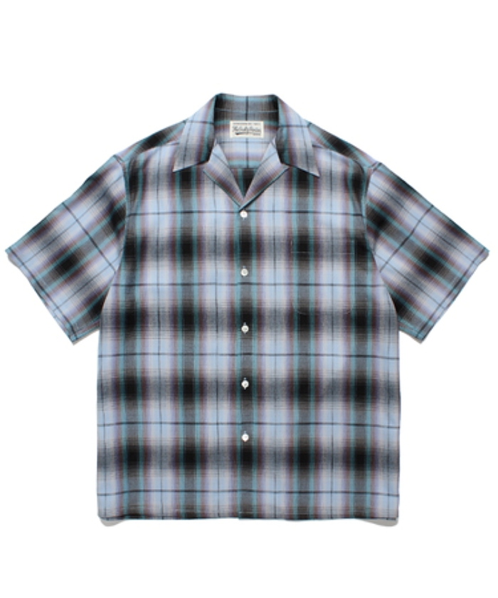 OMBRE CHECK OPEN COLLOR SHIRT S/S (TYPE-2) 24SS-WMS-OC11 OMBRE CHECK OPEN COLLOR SHIRT S/S (TYPE-2) 24SS-WMS-OC11