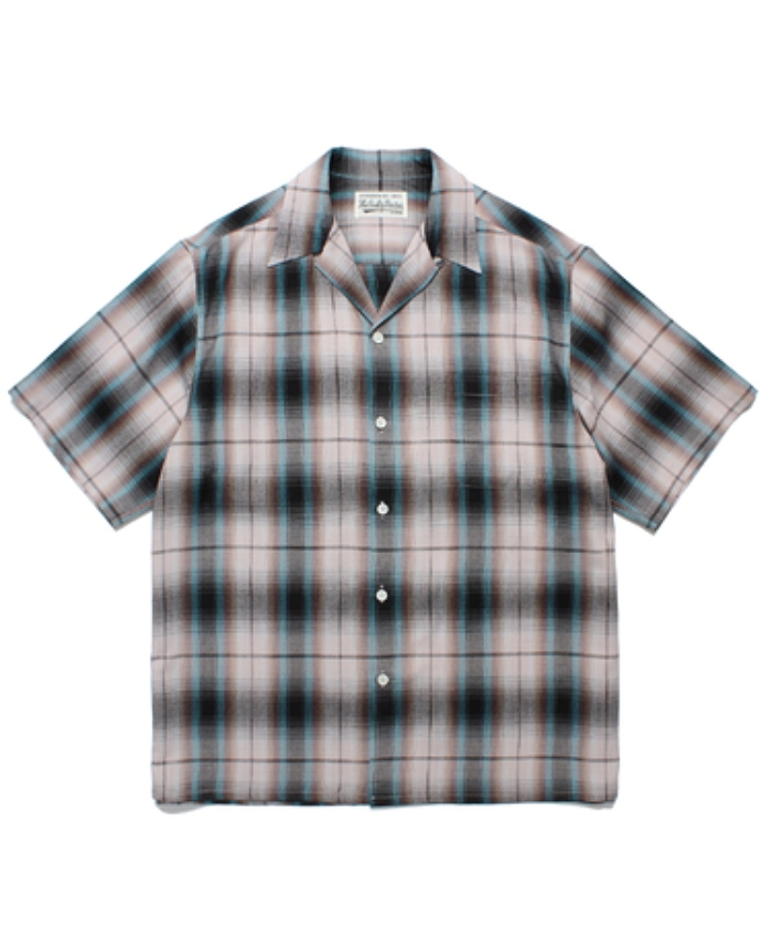OMBRE CHECK OPEN COLLOR SHIRT S/S (TYPE-2) 24SS-WMS-OC11 OMBRE CHECK OPEN COLLOR SHIRT S/S (TYPE-2) 24SS-WMS-OC11