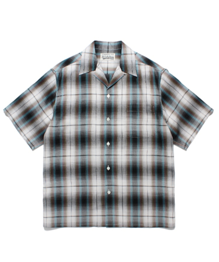 WACKOMARIA《ワコマリア》OMBRE CHECK OPEN COLLAR SHIRT L/S