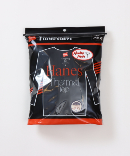 Hanes サーマルトップ ヘンリーネックロングスリーブ HM4-A203