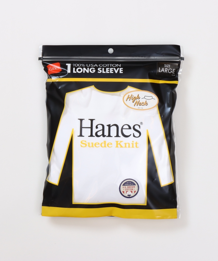 Hanes スエードニット ハイネックロングスリーブTシャツ HM4-A205