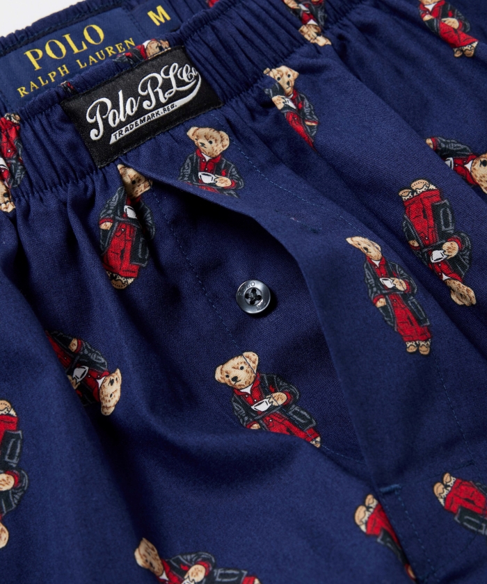 POLO RALPH LAUREN Woven Boxer Fall Morning Robe Bear Printed POLO RALPH LAUREN Woven Boxer Fall Morning Robe Bear Printed
