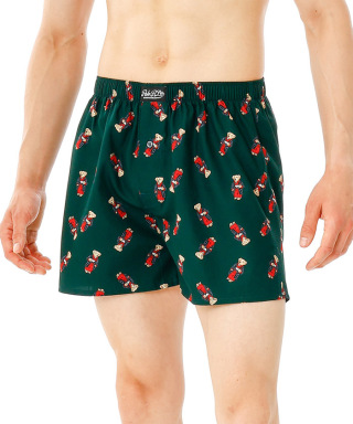 POLO RALPH LAUREN Woven Boxer Fall Morning Robe Bear Printed　RM4-A203