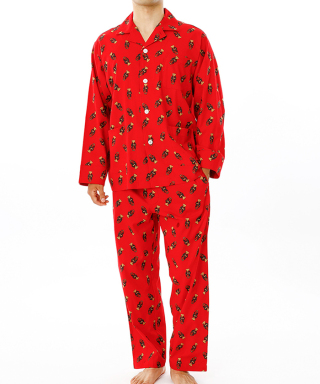 POLO RALPH LAUREN Flannel Pajama Fall Morning Robe Bear Print　RM6-A102