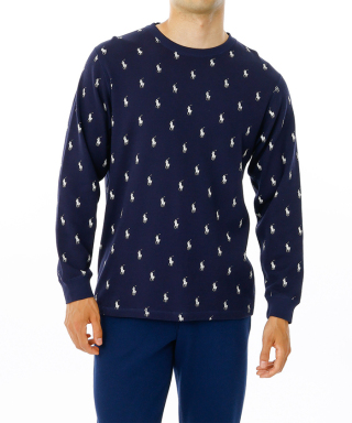 POLO RALPH LAUREN Waffle Crew Neck Long Sleeve AAPP Printed　RM8-A004