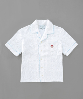 MENS JACQUARD MONOGRAM TOWELLING SHIRT　MPS24-SH-085-01