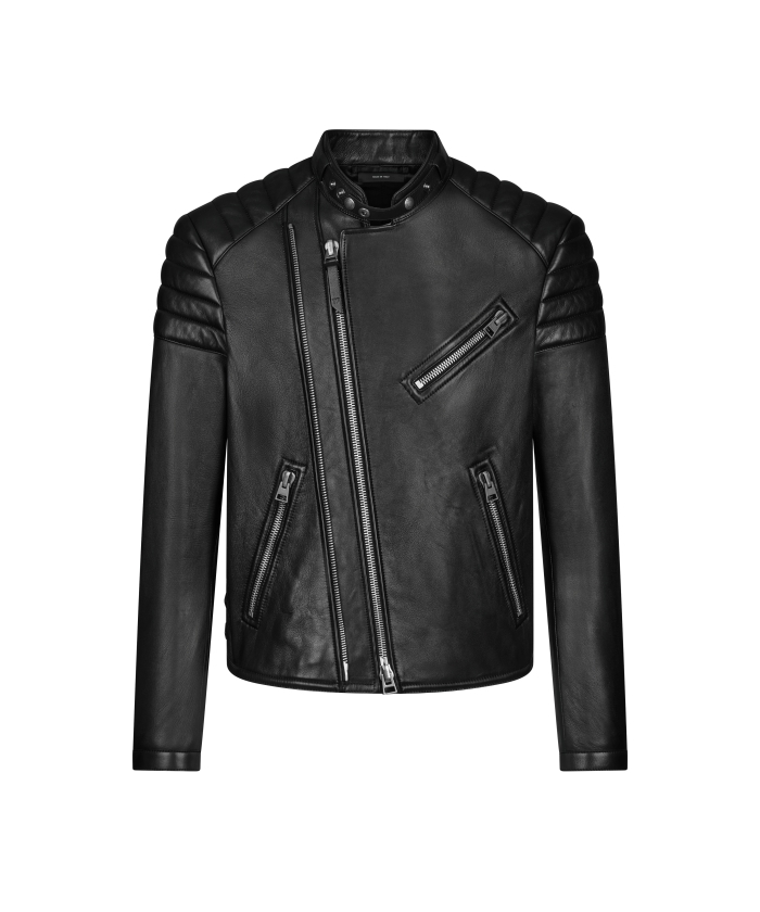 NAPPA GRAIN LEATHER ZIP BIKER LXI006-LMN014S24-LB999 NAPPA GRAIN LEATHER ZIP BIKER LXI006-LMN014S24-LB999