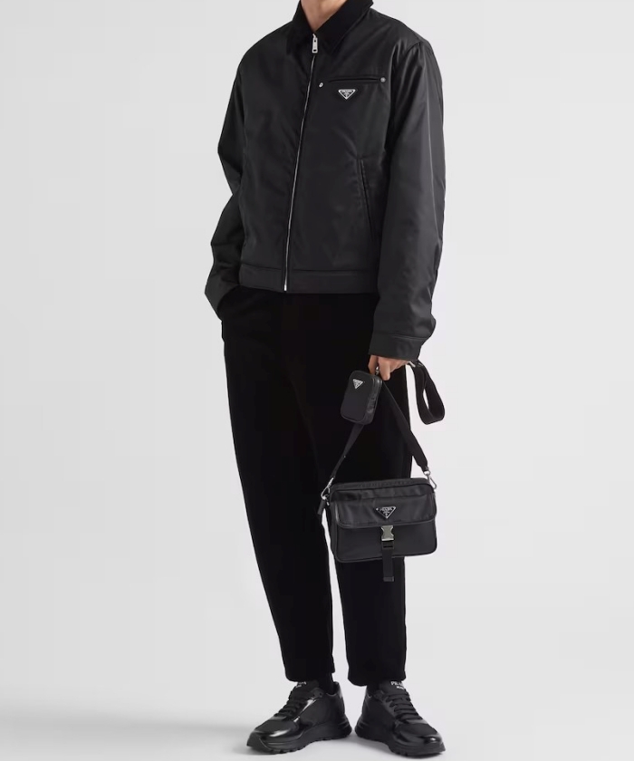 Re-Nylon×サフィアーノレザー ショルダーバッグ