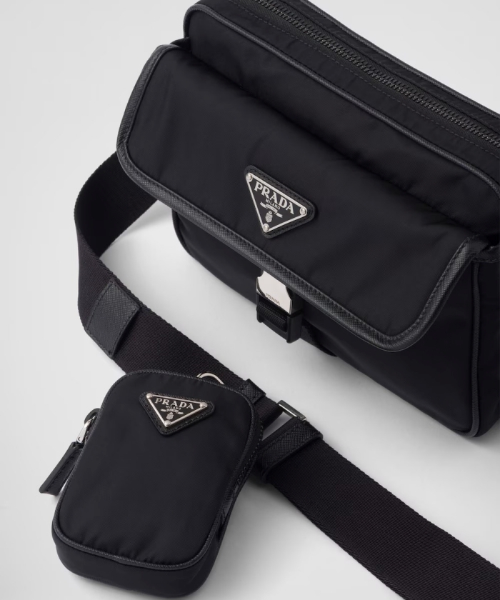 Re-Nylon×サフィアーノレザー ショルダーバッグ Re-Nylon×サフィアーノレザー ショルダーバッグ