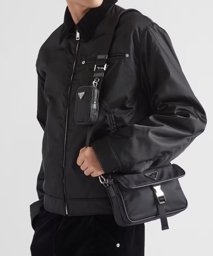 Re-Nylon×サフィアーノレザー ショルダーバッグ Re-Nylon×サフィアーノレザー ショルダーバッグ