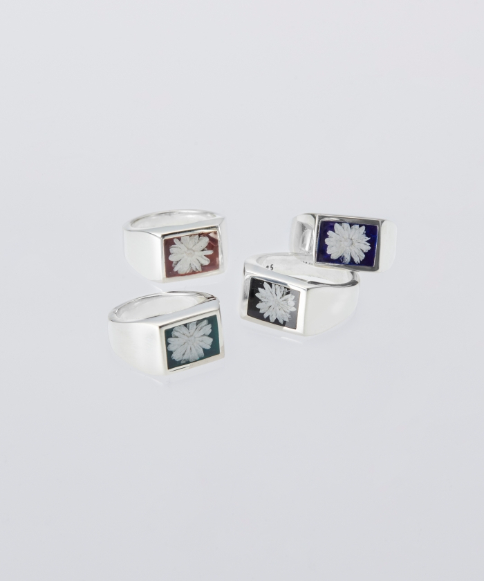 Signet Ring with Deep Blue Flower XOR101(M24D0077)｜HANKYU MEN'S