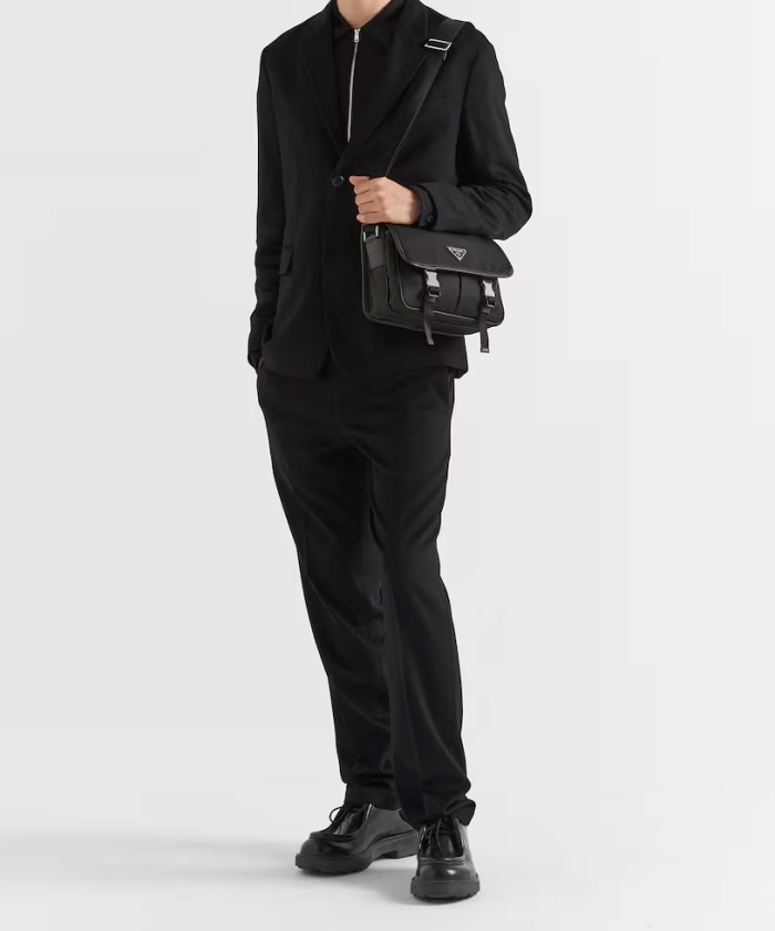 Re-Nylon xサフィアーノレザー ショルダーバッグ Re-Nylon xサフィアーノレザー ショルダーバッグ
