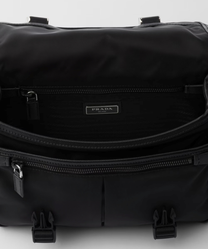 Re-Nylon xサフィアーノレザー ショルダーバッグ Re-Nylon xサフィアーノレザー ショルダーバッグ