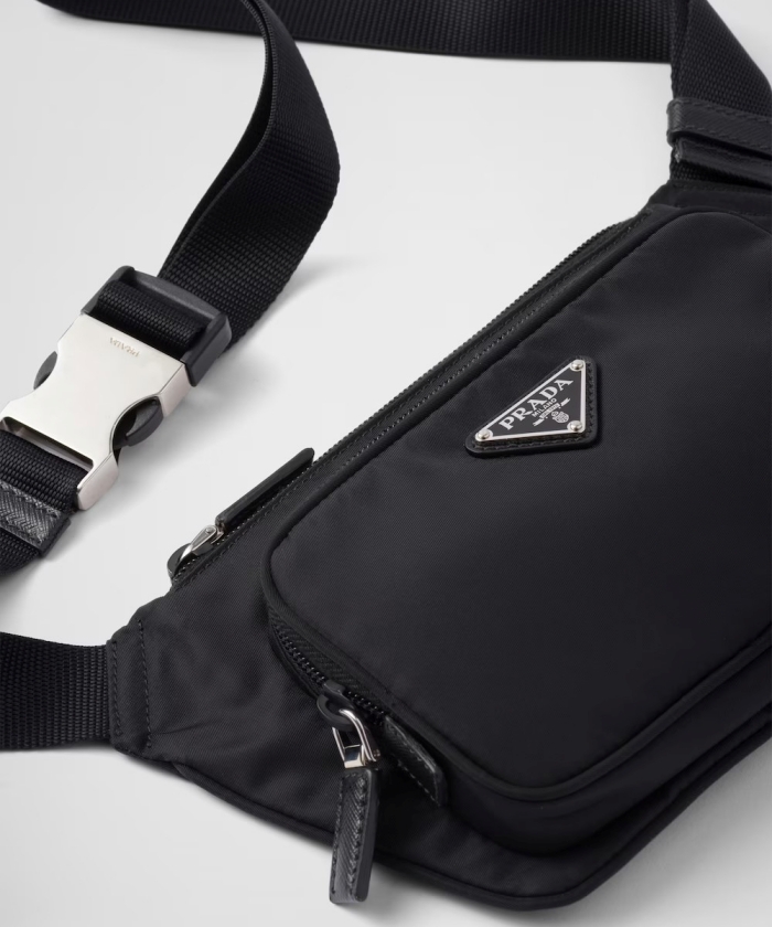 Re-Nylon xサフィアーノレザー ショルダーバッグ Re-Nylon xサフィアーノレザー ショルダーバッグ