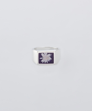 Signet with Royal Purple Flower Ring　XOR082