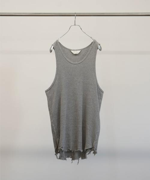 トップス ANCELLM DAMAGE WAFFLE TANK TOP DAMAGE WAFFLE TANK TOP ANC-CT105(M2510027)｜HANKYU MEN'S