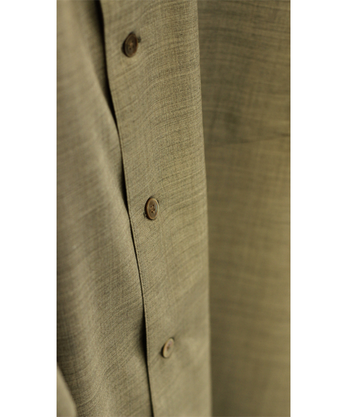 SUPER FINE TROPICAL WOOL OPEN COLLAR HALF SLEEVED SHIRT A25SS02WT