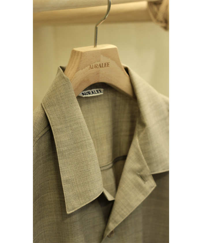 SUPER FINE TROPICAL WOOL OPEN COLLAR HALF SLEEVED SHIRT A25SS02WT