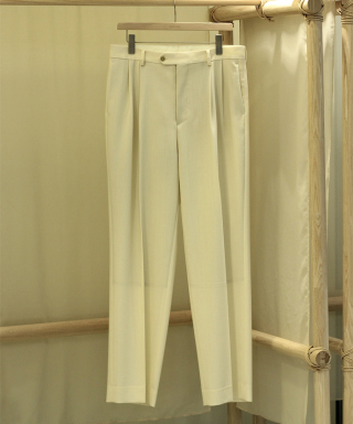 WOOL KID MOHAIR HOP SACK TWO-TUCK SLACKS　A25SP02MH