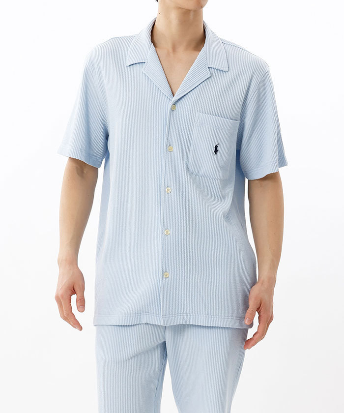 Knit Seercuker PJ Top Short Sleeve RM8-B208(M2530052)｜HANKYU