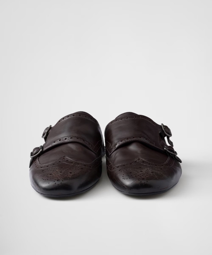 Prada シャッフル フリンジ付 レザー モンクストラップミュール PRADA プラダ シャッフル フリンジ付 モンクストラップミュール