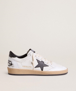 靴 Golden  BALLSTAR 44 Black Ball Star Double Quarter low-top suede sneakers with silver star