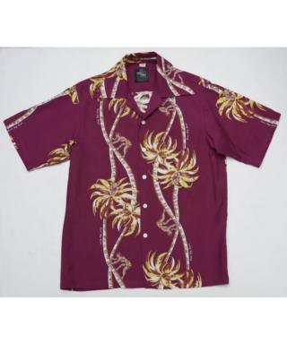 アロハシャツ　PalmTreeClimberBurgundy