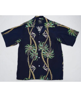 アロハシャツ　PalmTreeClimberNavy