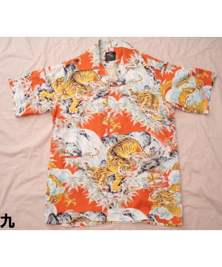アロハシャツ　TigerandDragonOrange